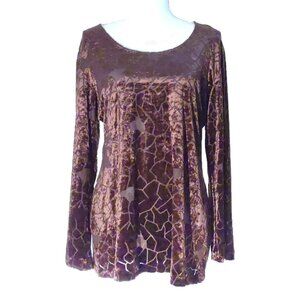 Escada Velvet Burnout Long-Sleeve Blouse